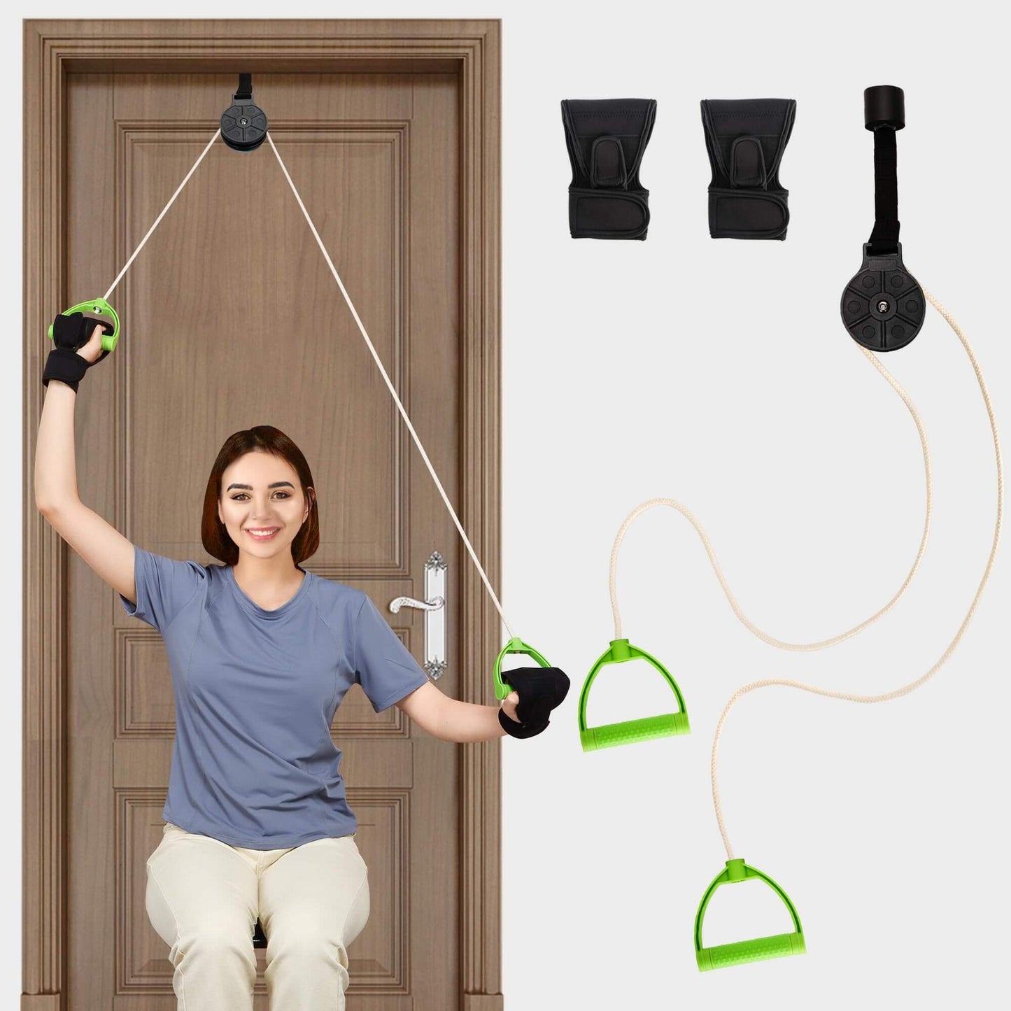 REAQER Shoulder Pulley for PhysiotherapyOver Door Exercise Pulley for Injury Rehab Recovery Stretching | Rotator Cuff Exerciser for Arm Rehabilitation Frozen Shoulder Tendonitis