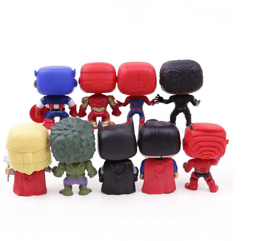 9PCS DC MARVEL Avengers Series 1 Figures: Captain America, Hulk, Thor, Batman