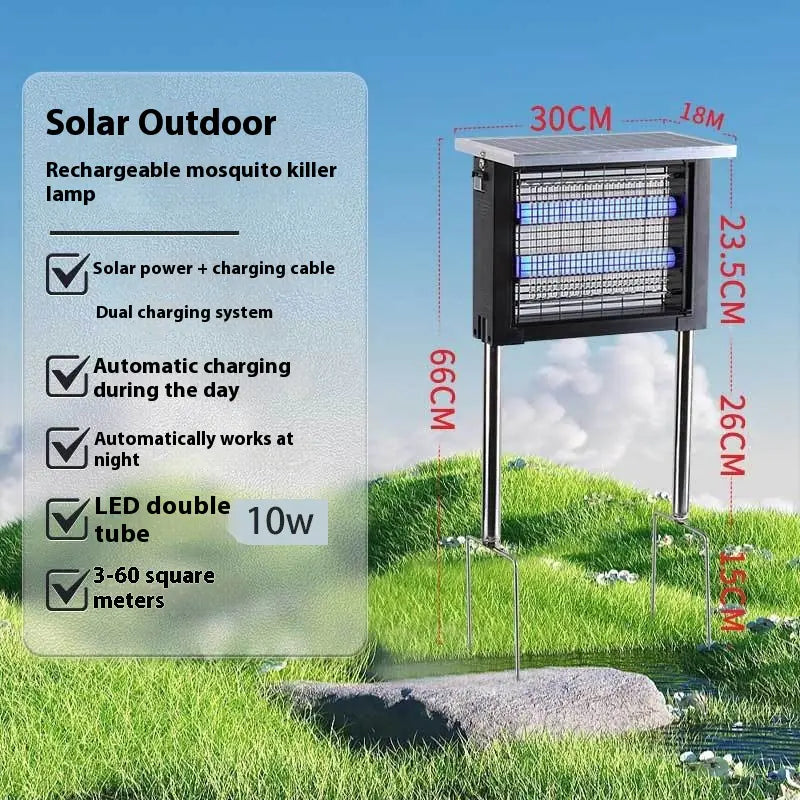 Outdoor Waterproof Solar Mosquito Killer Lamp DUAL LED