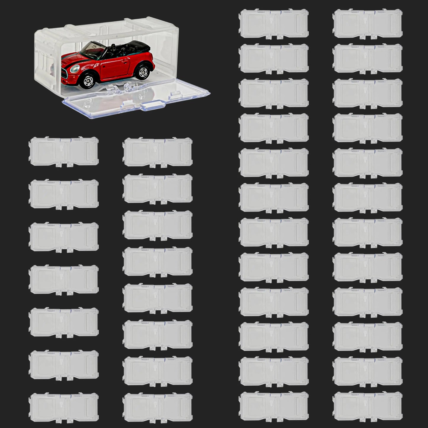 Toys Organizer Storage Case for Hot Wheels Car for Matchbox Cars for Mini Cars1/64 Scale Hot Toy Wheels Display Case Holds 10/40 Cars,Interlocking Hot Car Wheels Storage (White 40 PCS)