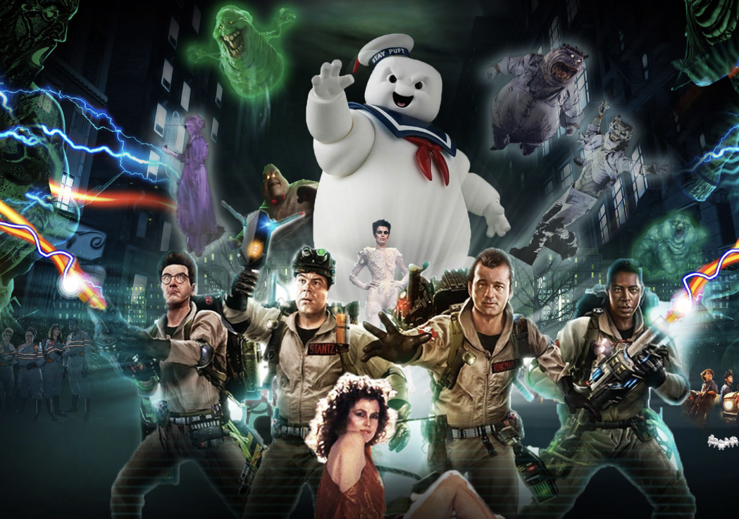 Exciting TOY - GHOSTBUSTERS scene featuring characters and ghosts from the ghostbusters toy collection.