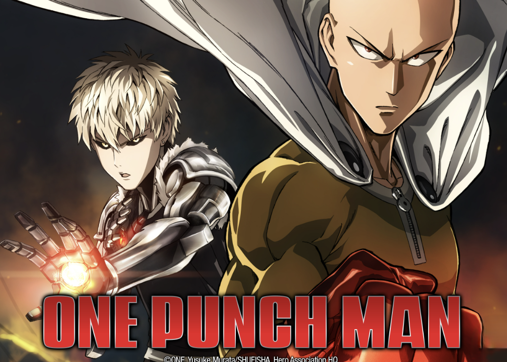 One Punch Man action figures featuring Saitama and Genos in dynamic poses from the anime.