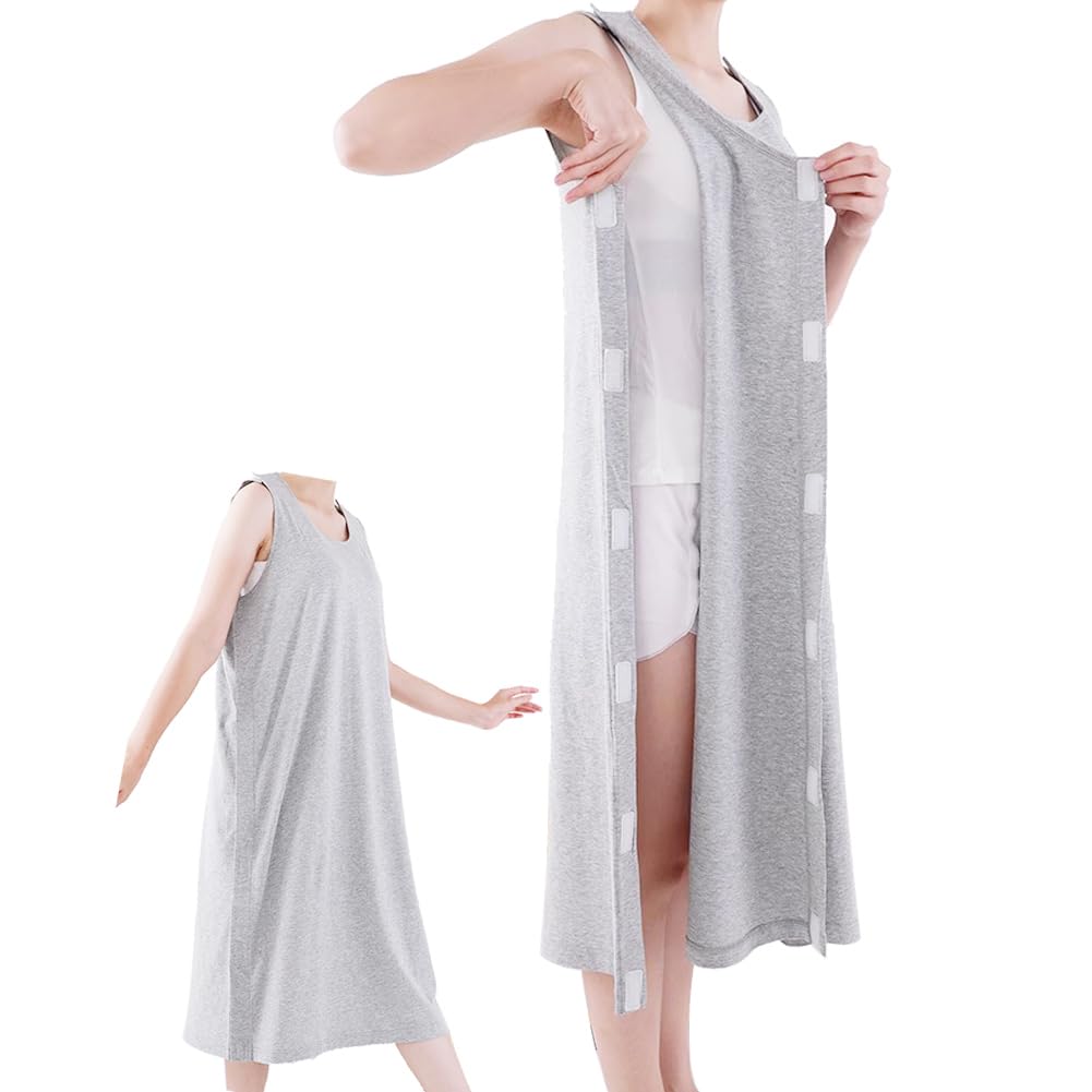Post Shoulder Surgery ShirtSides and Full Arm OpeningSnap Open Tearaway ShirtSoft Cotton MaterialChemo Clothing for Home Care/Post Surgery/Dialysis/Elderly/Fracture/Disability/Rehab