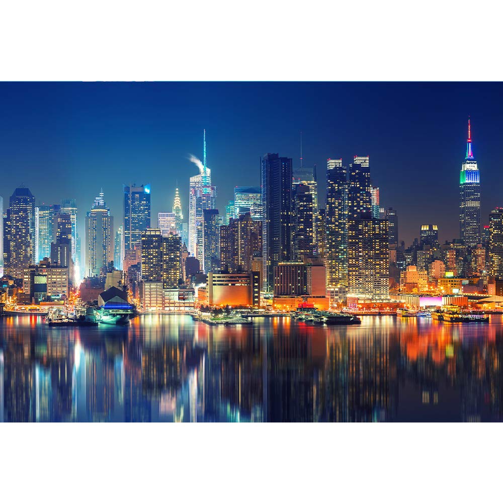 Joyshare Jigsaw PuzzleNew York City Skyline Jigsaw Puzzles 1000 Pieces for Adult DIY Puzzles Educational Brain Challenge Games for AdultsJigsaw Puzzle with Poster（50×70cm/27.55" x 19.68"）