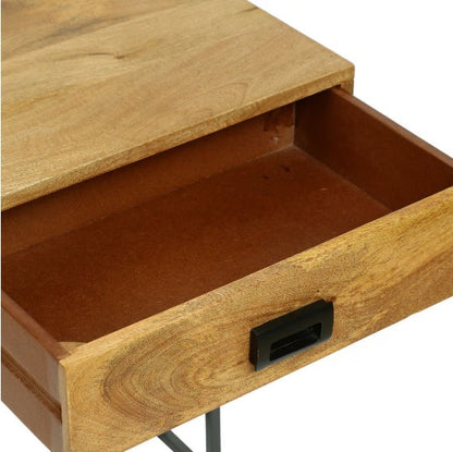 C-shaped wood Table with drawer 18x14x26.5 inch