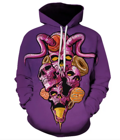 Varies options and colors - Skull Head Hooded Sweater jacket men apparel