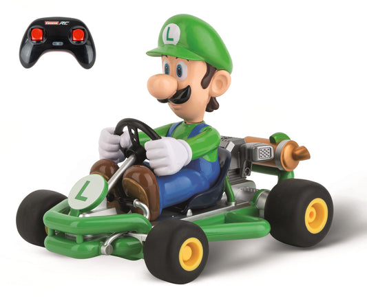 Carrera 200984P RC Official Licensed Mario Kart Pipe Kart Luigi 1:18 Scale 2.4 Ghz Remote Radio Control Car with Rechargeable LiFePO4 Battery birthday gift