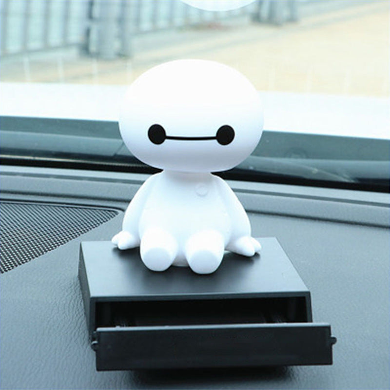 Creative Big White Shaking Head Doll for Car Decor