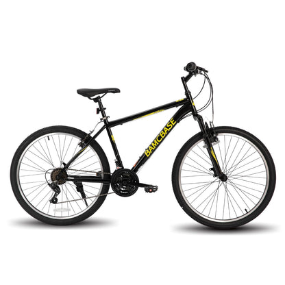 HH HILAND 26 27.5 Inch Mountain Bike Mens and Womens MTB with 21 Speeds High-Tensile Steel Frame V Brake Hardtail Bicycle for Adults