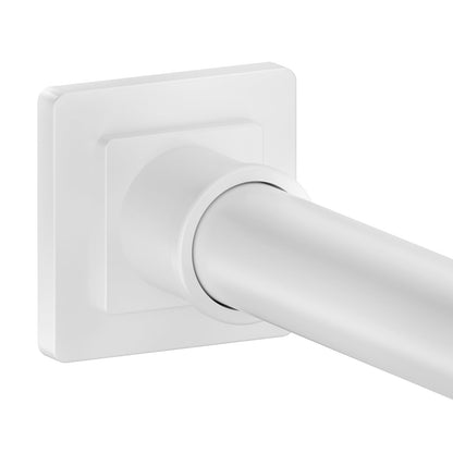 Shower Curtain Rod Square End Adjustable Shower Rod 32"-55" Shower Tension Rod No Drilling Curtain Rod Stainless Steel for Shower Stall RV Closet White