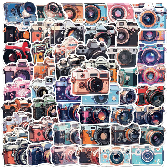 50 PCS Camera Stickers Cute Sticker Vinyl Decal Sticker