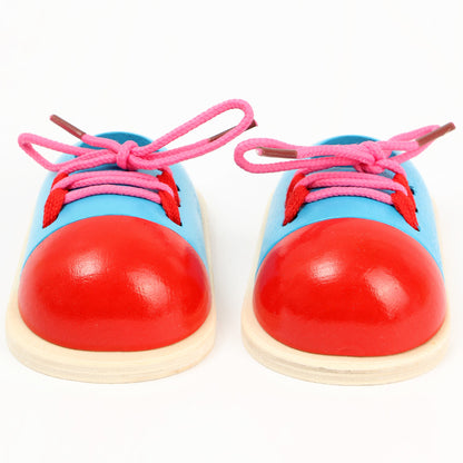 Wooden Shoe Lacing Toy for Kids
