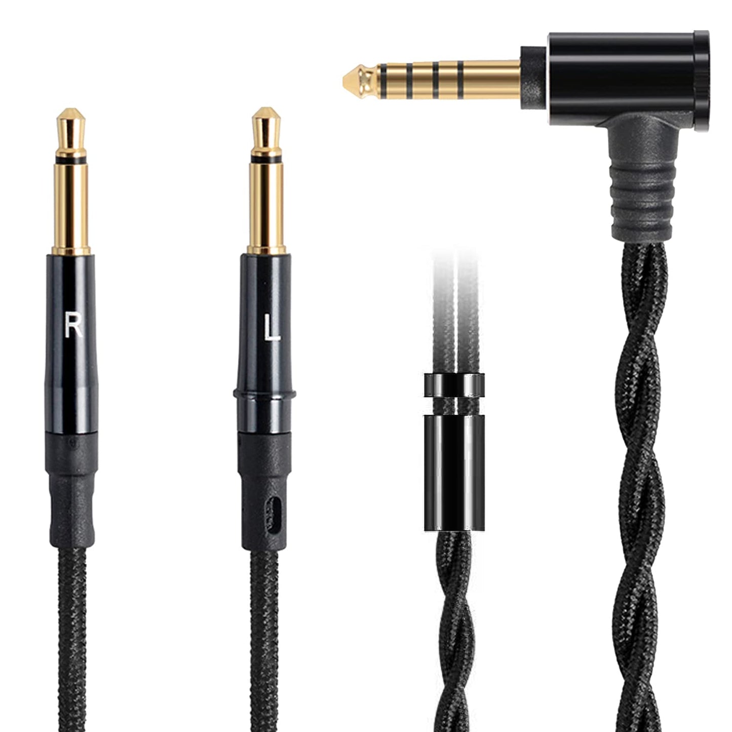 FAAEAL Balanced Cable Replacement for Hifiman Sundara HE4XXHE400SEMeze 99 ClassicsDenon AH-D7200 Headphones4.4mm to Dual 3.5mm Works on Sony WM1ANW-ZX505 Digital Music Players(4.4mm)