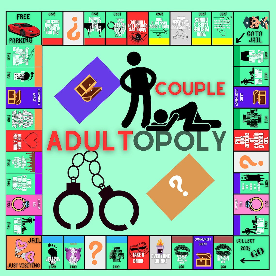 Couple Board Game - Adult Monopoly for Game Night (One Set) adult toy couple