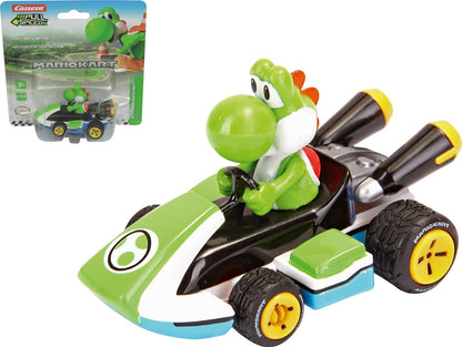 Carrera Pull & Speed Official Licensed Kids Mario Kart Toy Car Pull Back Vehicle for Ages 3 and Up - Yoshi