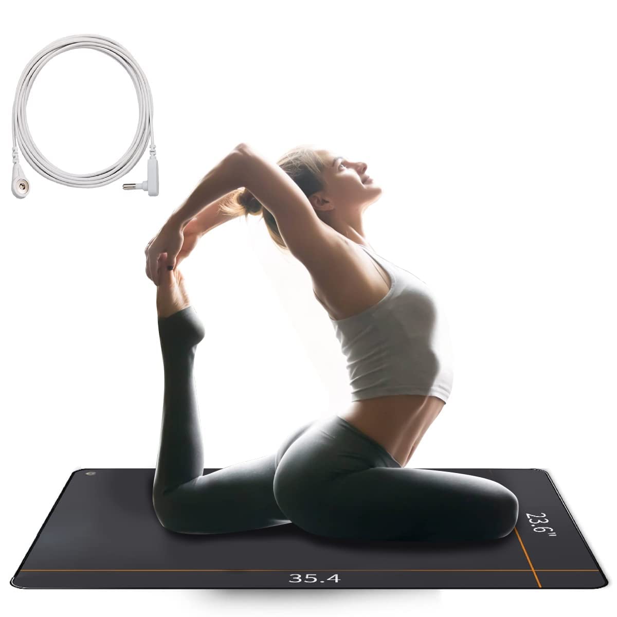 23.6" x 35.4" Grounding Mat Kit with 15ft Grounding CordGrounding Pad for Health Grounding Bed Mat for Foot MatComputer Mat Sleep Mat Pet Mat