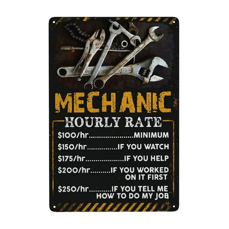 Vintage Metal Garage Service Sign for Cafes and Bars 7.9 x 11.9 inches