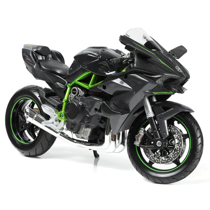 Risopen 1:12 Motorcycle Model for Kawasaki Ninja H2R Metal Diecast Motorcycle Model Toy Mini Moto Gift（Black）