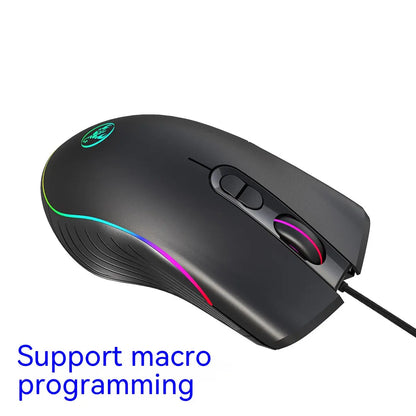 Glowing Wired Gaming Mouse 6400 DPI sensor four adjustable resolution