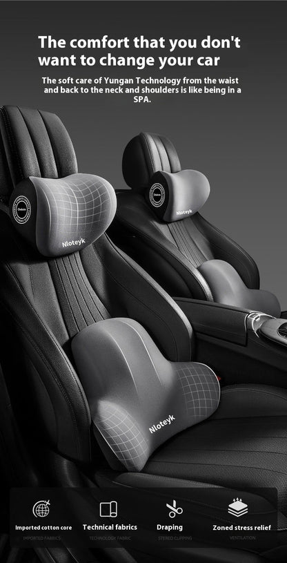Car Memory Foam Headrest & Waist Cushion