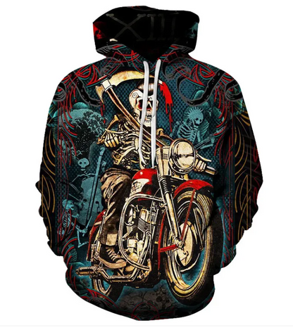 Varies options and colors - Skull Head Hooded Sweater jacket men apparel