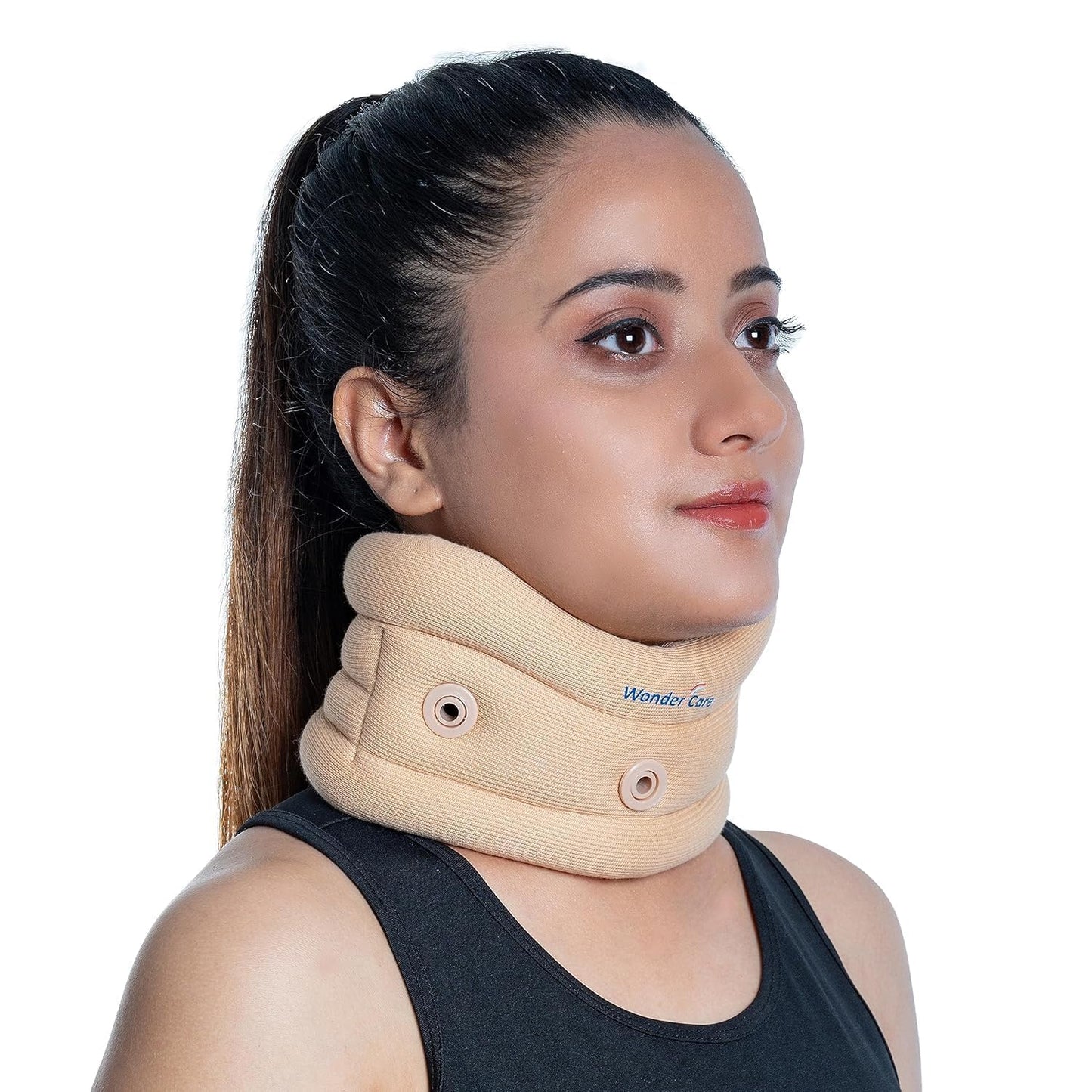 Wonder Care Neck Brace for Neck Pain and Support Soft Neck Support Relieves Pain & Pressure in Spine Soft and Foam Collar Brace for Women & Men (Beige XX-Large 4" Depth)