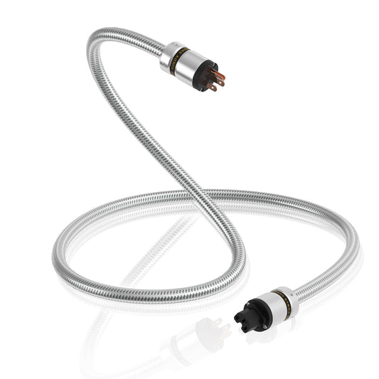 Monosaudio HiFi Power Cable Audiophile Power Cable With 3-Prong US Version Pure Copper Plugs Audio Power Cable 125V 15A Ac Power Cord Pc Braided Sleeves Power Line For Audio Equipment Amp(4.9FT/1.5M)