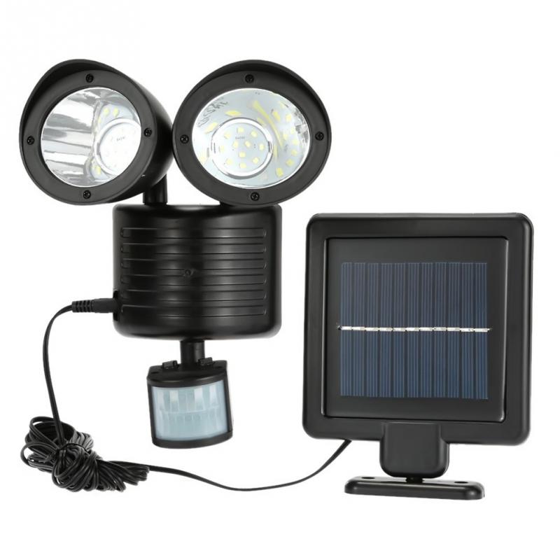 Solar powered Dual-Head Solar Sensor Spotlight
