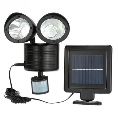 Solar powered Dual-Head Solar Sensor Spotlight