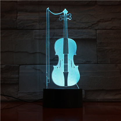 3D Guitar + other Musical instruments Model Night Light with USB and Battery