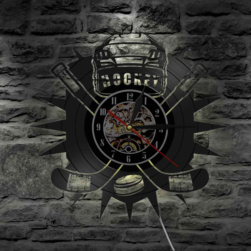 Hockey Sport Vinyl Record Wall Clock
