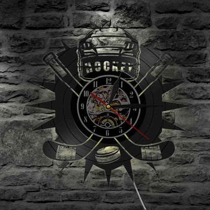 Hockey Sport Vinyl Record Wall Clock