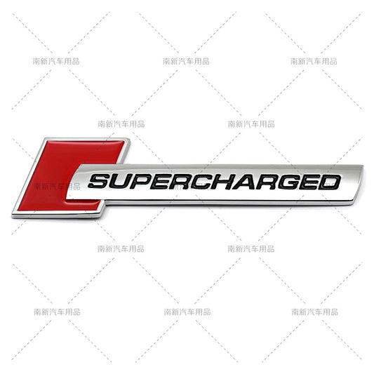 Supercharged Turbo Metal Decal for Audi Vehicles 0.5*2.6cm