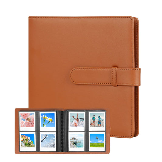 256 Pockets Photo Album for Fujifilm Instax Square SQ1 SQ6 SQ10 SQ20 Instant Camera Fujifilm Instax SP-3 Mobile Printer Extra Large Picture Albums for Fujifilm Instax Square Instant Film (Brown)