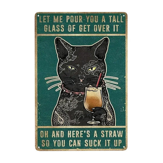 Retro Metal Sign Decor: Get Over It for Garage & Cafe