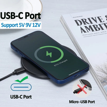 30W Wireless Charger Pad Stand for iPhone & Samsung fast charging type c
