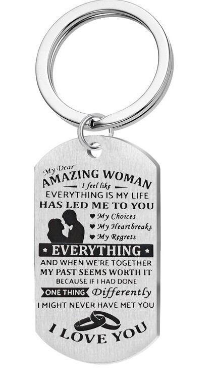 Amazing Woman Letter Tag Necklace valentine couple birthday date gift