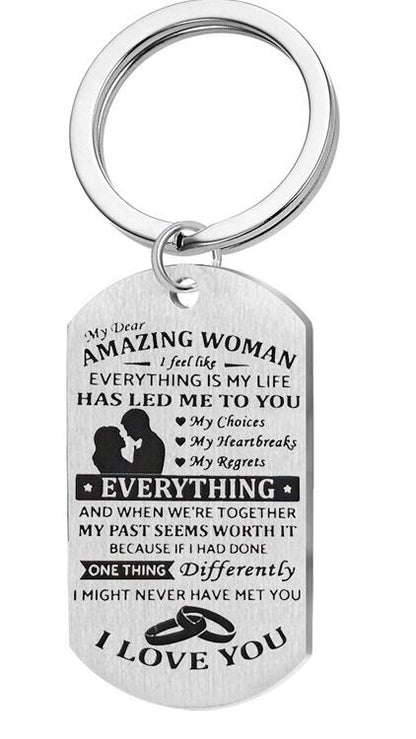 Amazing Woman Letter Tag Necklace valentine couple birthday date gift