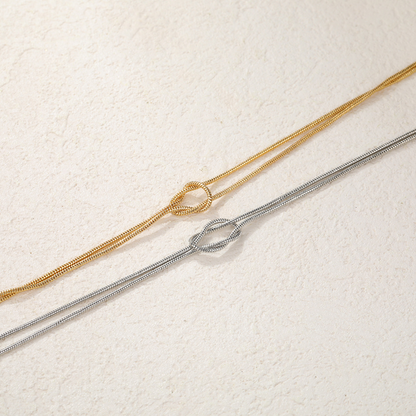 Knotted Gold and Silver Bracelets couple birthday valentine romance gift