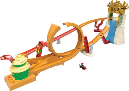Hot Wheels Super Mario Bros. - Dschungel-Königreich Rennstrecke Spielset inklusive Mario Die-Cast-Spielzeugauto - Erlebe die Abenteuer aus dem Film zu Hause HMK49