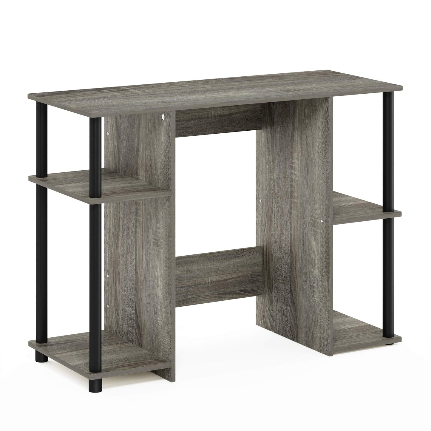 Computer Study Desk With Open Storage French Oak Grey/Black
