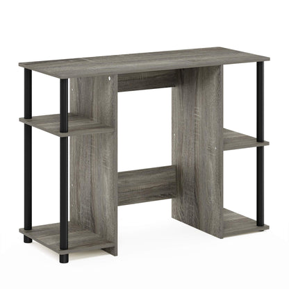 Computer Study Desk With Open Storage French Oak Grey/Black