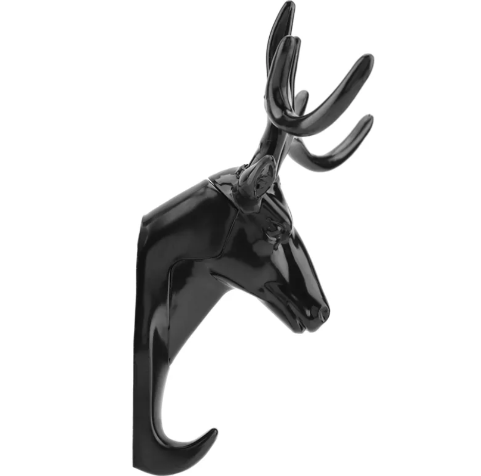 Black Deer Head Wall Hook Decor decoration