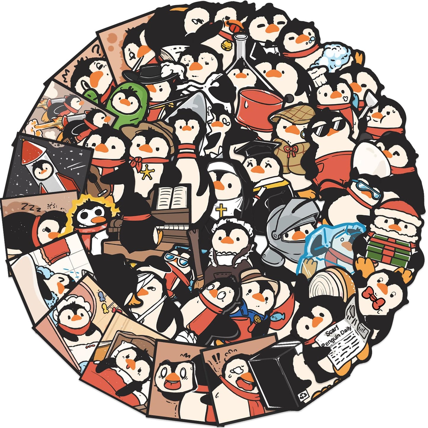 50Pcs Cute Cartoon Penguin Stickers Vinyl Decal Sticker