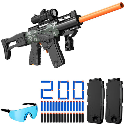 Toy Gun Automatic Sniper Rifle Bullets -Electric Toy Foam Blaster with 200 Darts 2 Magazines and Grip Toys for 8-12 Year Old Boys Adults Birthday Xmas Gift for Kids Age 8+