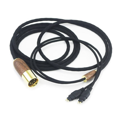 NewFantasia 10ft 4-pin XLR Balanced Cable 6N OCC Copper Silver Plated Cord Walnut Wood Shell Compatible with Sennheiser HD650 HD600 HD580 HD660S HD58X HD6XX Headphones