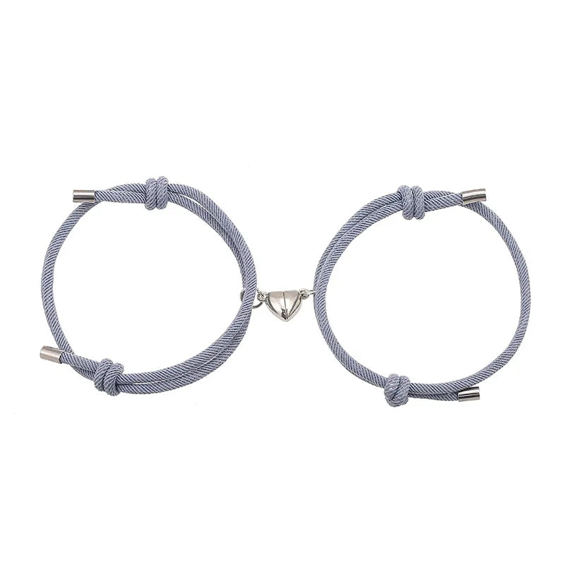 Alloy Love Magnet Suction Couple Bracelet birthday valentine romance gift