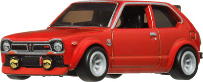 Hot Wheels Premium Car Culture Collectible Toy Car 1:64 Scale Die-Cast 73 Honda Civic Custom Japan Historics 4 Vehicle with Real Riders Tires