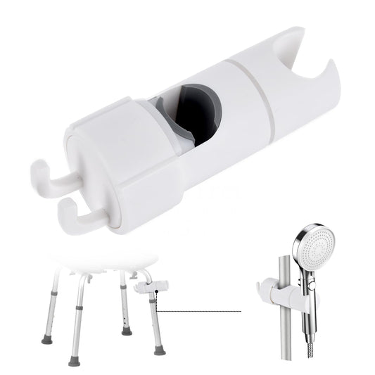 Handheld Shower Head Holder Attachment for Shower Chair Shower Accessories Fit for Bath Seat Transfer Bench Bath Stool and Shower Commode Tool Free Installation Universal Fit Shower Aids