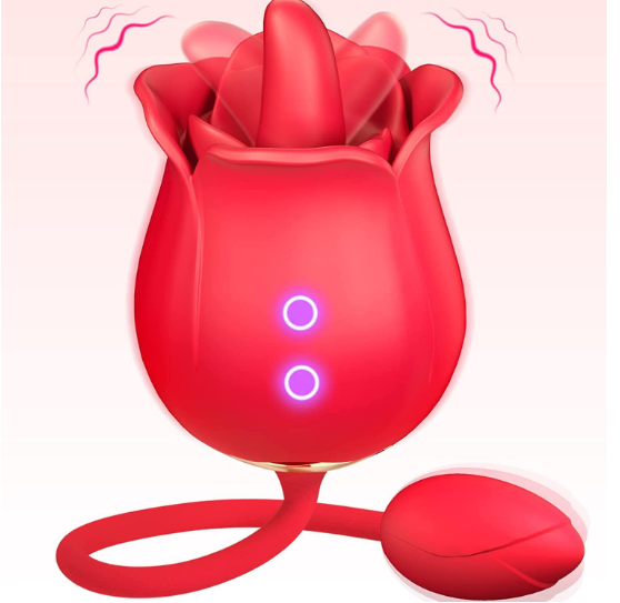 Rose Tongue Vibrator for Women - G Spot and Clitoral Stimulation adult toy massage couple
